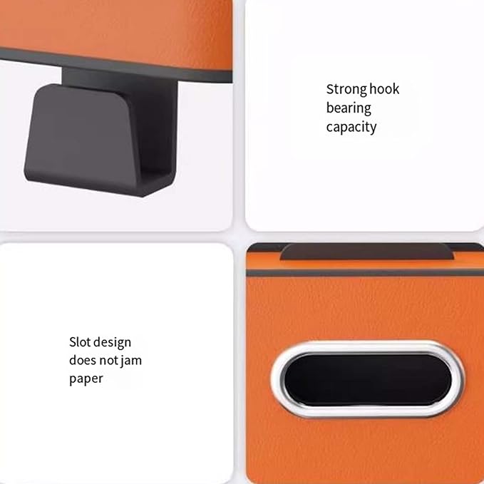 3-in-1 Car Backseat Organizer, 2026 Upgraded Multifunctional Car Seat Back Storage Box, Backseat Car Organizer with 2 Cup Holders, Tissue Box & Hooks, Universal Car Essentials (Orange)