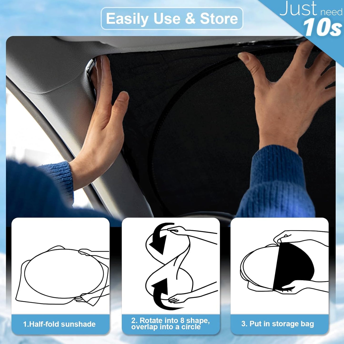 Sunshade for Lexus ES 2019-2024 2025 ES250 ES300h ES350 Sedan Sun Shade Windshield Cover Front Window Shield 210T Reflective Sun Visor Protector Blocks 99% UV Rays Car Accessories