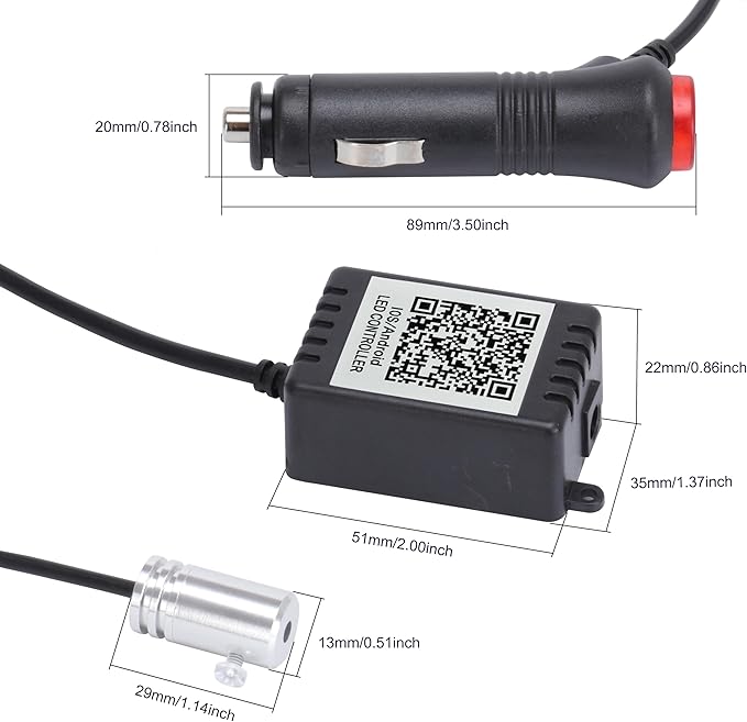Car Ambient Lighting 64 Colors Multicoloured Music Optic Fiber APP Control Car DIY Decorative Atmosphere Lighting Kit DC 12V 1W 5m