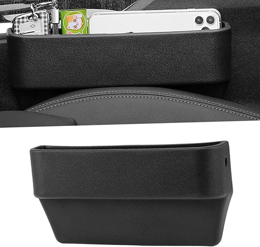 Car Seat Gap Filler Organizer, Seat Side Gap Plug with Storage Avoids Things Falling, Universal Fit Fill the Gap Between Seat and Console, Perfect for Car, SUV, Truck (Black-1 Pack)
