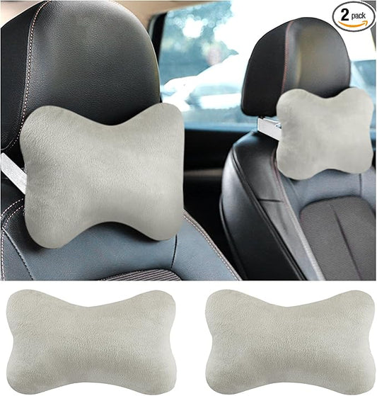 2PCS Car Headrest Pillow,Soft & Comfortable Car Neck Pillow for Driving Fatigue Relieve,All-Season Universal Cars Head Rest Pillows Automotive Interlor Accessorles for Cars (Gray/2PCS)