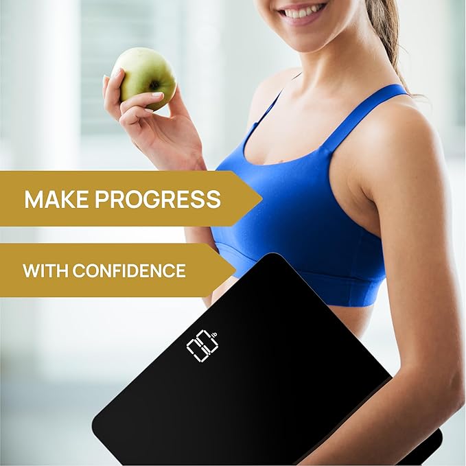 INEVIFIT Bathroom Scale, Highly Accurate Digital Bathroom Body Scale, Measures Weight up to 400 lbs. Includes Batteries
