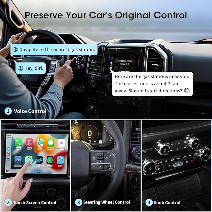 Wireless Carplay Adapter for iPhone, Convert Wired to Apple Carplay Wireless Adapter, Mini Size, Plug and Play, Connection Stable No Delay Car Play for Audi Specific Models