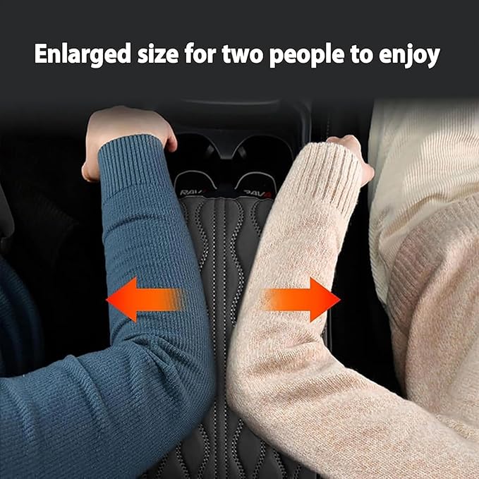 Leather Car Armrest Box Pad for Tesla Cybertruck 2023 2024, Memory Foam Car Center Console Cover Comfort Waterproof Arm Rest Cushion Pad Universal Accessories,F/Red