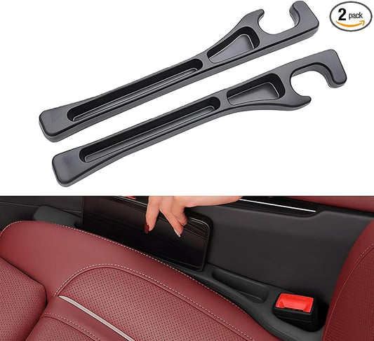 Car Seat Gap Filler Organizer 2 PCS Black Universal Seat Gap Plug Blocker Anti-Drop Console Catcher Phone Keys Storage for Car Truck SUV Auto Accessories Style2