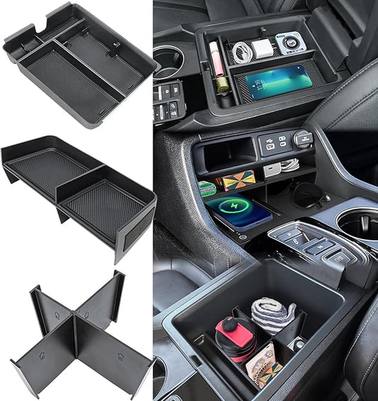 3PCS Center Console Organizer Compatible with 2023-2026 Honda Pilot/2026 Honda Passport Insert Divider Tray & Armrest Storage Box Divider Storage Tray Interior Accessories