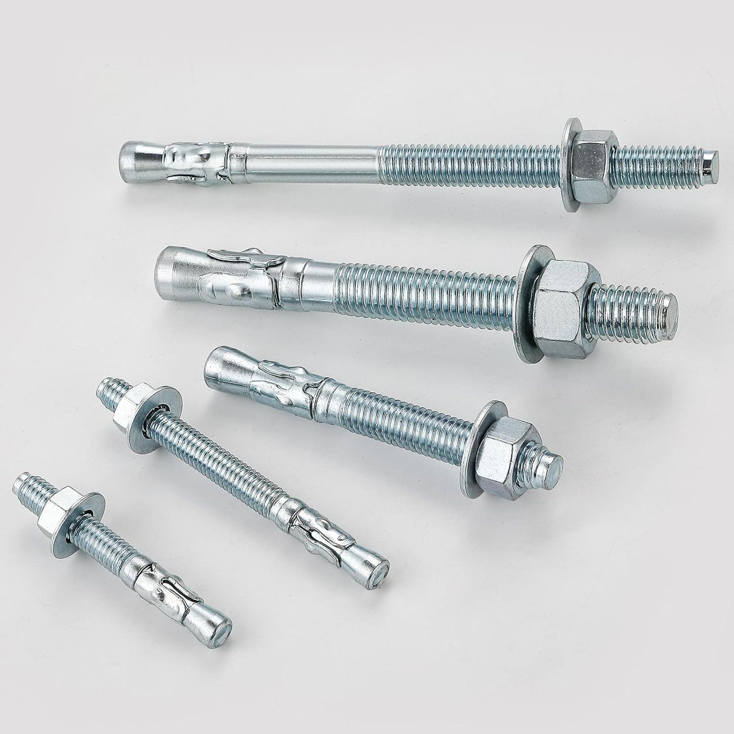 5/8x4-1/2 10Pcs Inch Standard Fasteners for Heavy-Duty Zinc Wedge Anchors for Cement and Concrete