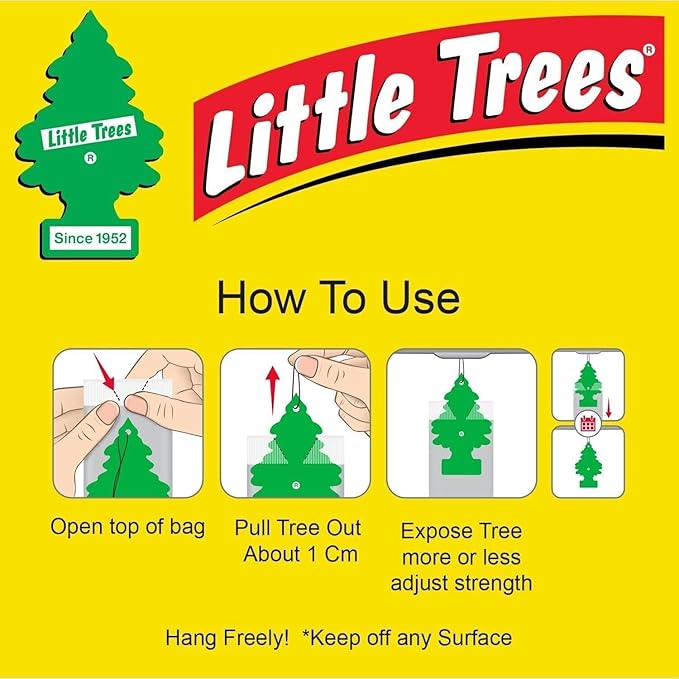 LITTLE TREES Car Air Freshener | Hanging Paper Tree for Home or Car | Black Ice | 10 Pack