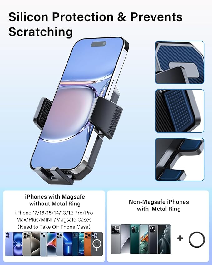 PZK Car Phone Mount for Toyota Tundra 2022-2025 2026 /Sequoia 2023-2026 Limited/Platinum Accessories 14-Inch Screen Car Phone Holder Auto Lock 360° Rotation Hands Free Phone Cradles Not Affect Vent
