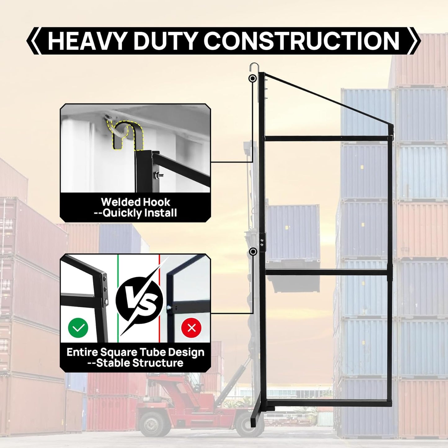 4 Pack Shipping Container Shelving Shelf - 3 Tiers Hanging Bracket Rack With 1100 lbs Capacity - Cargo Storage Accessories (Black, 4PCS-Black)