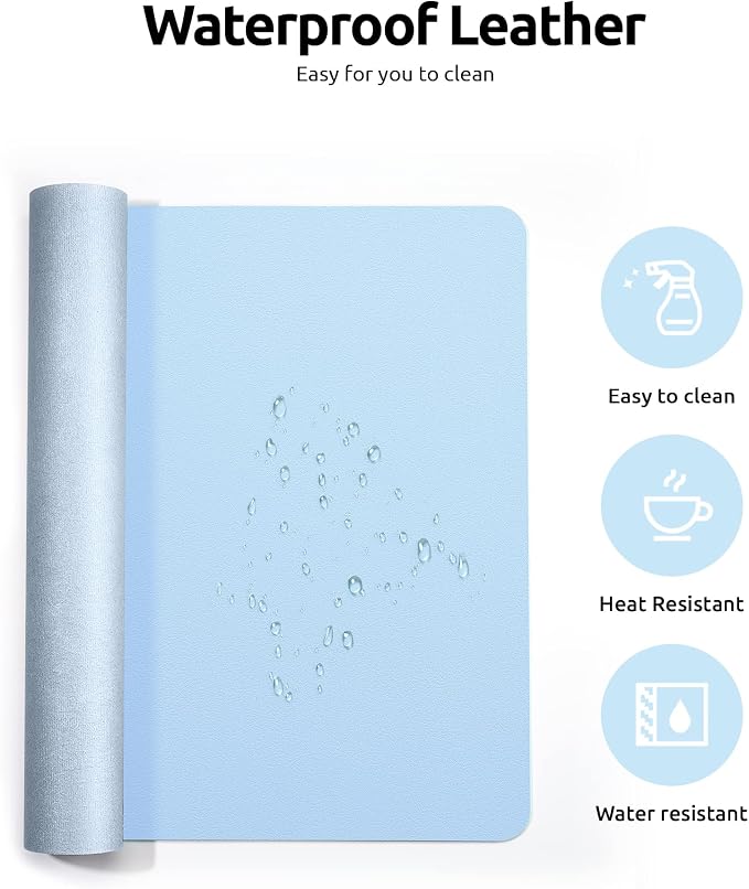 YSAGi Leather Desk Protector, Office Mat, Large Mouse Mat, Non-Slip PU Leather