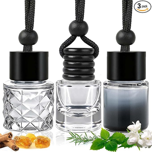 Car Air Freshener Hanging 3 Pack – Mixed Fragrance Cologne & Leather & Sandalwood oud, Long-lasting fragrance for 60+ days, Car Air Freshener Men, 0.27 FL OZ/8ML