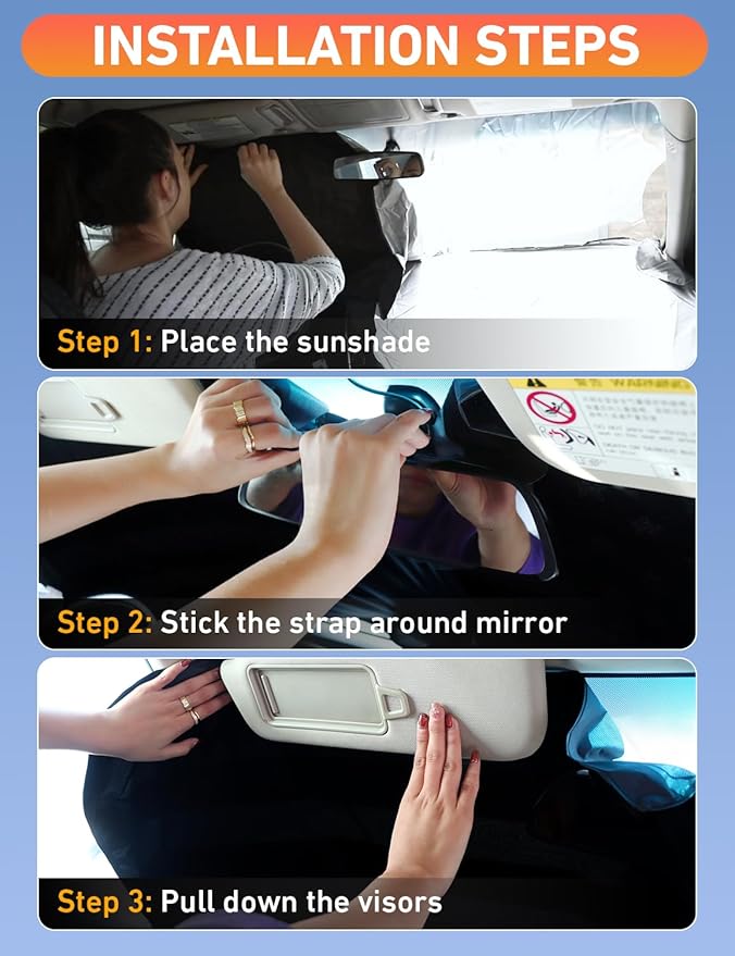 EcoNour Windshield Sunshade Compatible for Hyundai Tucson 2022-2024 2025 2026, Sun Visor for Front Windshield & Window Sun Shade Cover, UV Heat Blocker & Protector, Car Accessories