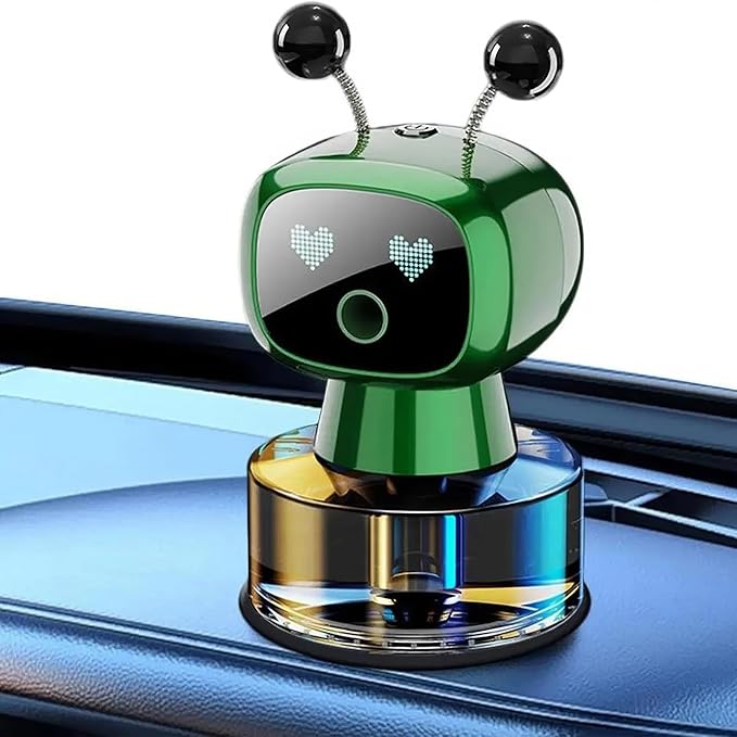 Amposei Smart AI Robot Air Freshener, Aromatherapy Diffuser for Car, Automatic Spray, Ideal Gift Decor for Perfume Lover (Black Cologne)