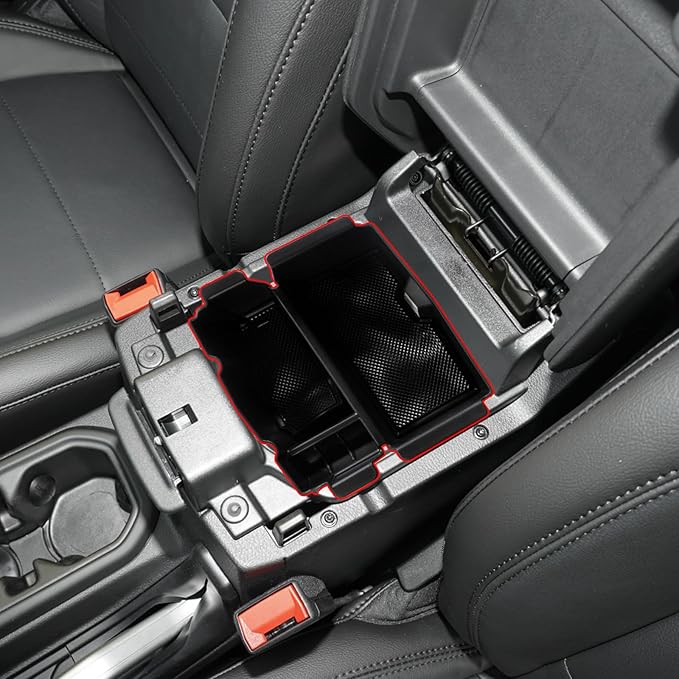 4PCS Center Console Organizer Storage Box Fits 2018-2023 for Jeep Wrangler JL JLU & Gladiator JT Gear Shift Console Tray Organizer, Hanging Armrest Storage Box, Co-Pilot Organizer