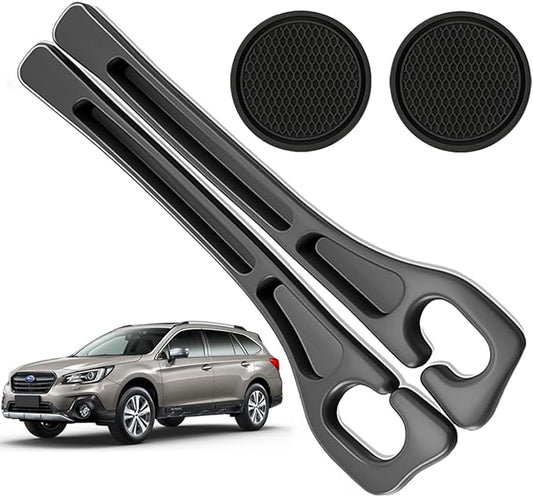 Car Seat Gap Filler Organizer Compatible with Subaru Outback Accessories Seat Gap Plug Blocker with Storage Slot Non-Slip Car Cup Holder Coaster Black