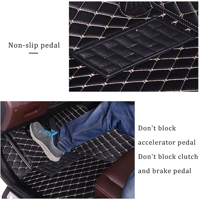 Custom Making Car Floor Mats for 95% Sedan SUV Sports Car Full Coverage Cute Men Women Pads Protection Non-Slip Leather Floor Liners (Red Wine)