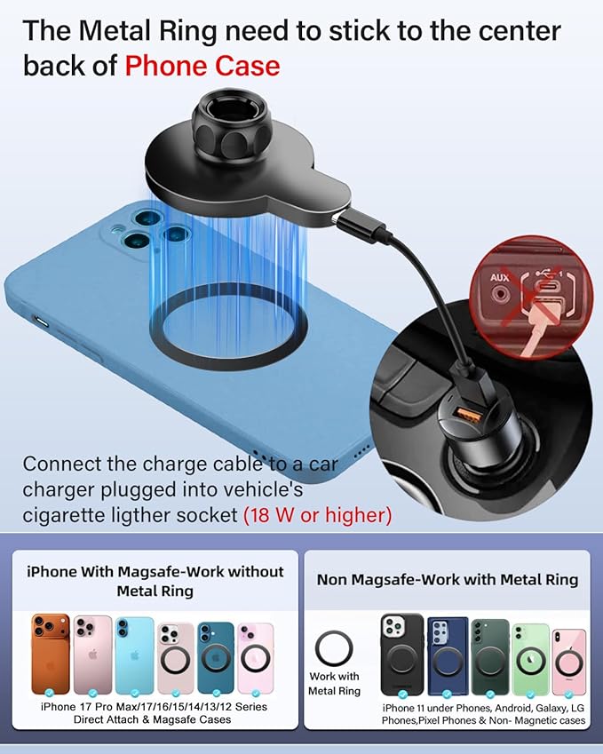 PZK Car Phone Mount for 2021-2024 Chevy Chevrolet Tahoe/Suburban/GMC Yukon/GMC Yuhon XL LT/Z71/RST/High Country Accessories 10.2-inch Screen Magnetic 15W Fast Wireless Charger Car Phone Holder