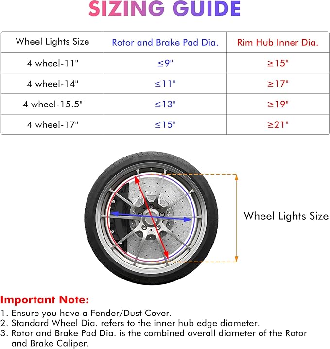 Ehaho 15.5" Double Row Wheel Lights, Brighter RGB Dream Chasing LED Rim Lights with App & Remote Control, Music Wheel Ring Light with Turn & Braking Signal Compatible with Various Trucks SUV Car（4PCS）