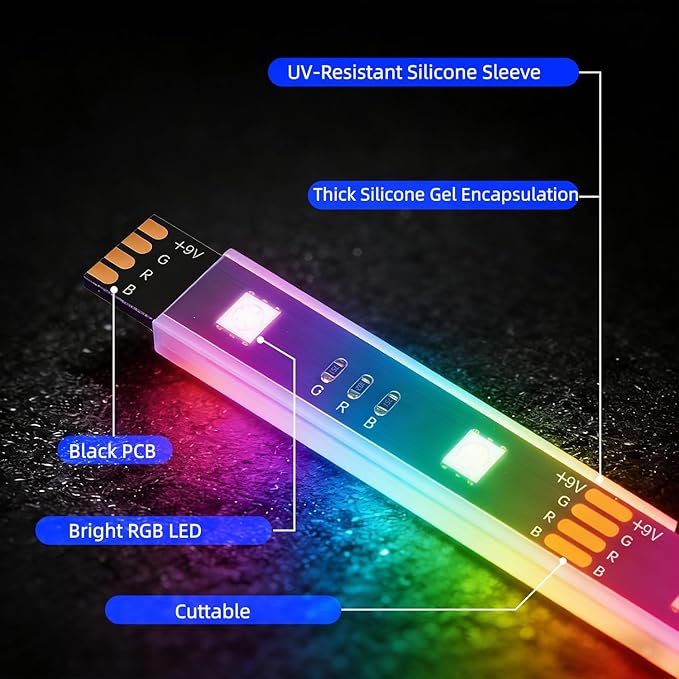 Battery Powered Golf Cart Canopy Lights, 2 Pack 8FT IP68 Fully Waterproof Golf Cart Roof Light Strip with Remote, Golf Carts Underglow RGB Led Strip Lights for EZGO Yamaha Marine Boat Kayak SUP UTV