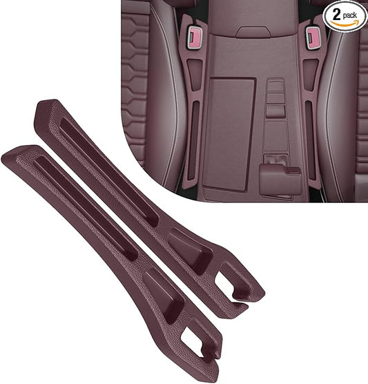 Car Seat Gap Filler Organizer, 2PCS Multifunctional Vehicle Fill Gap Blocker with Storage Slot Between Seat & Console, Anti-Drop Auto Interior Organization, Universal for SUV Truck Sedan(Red)