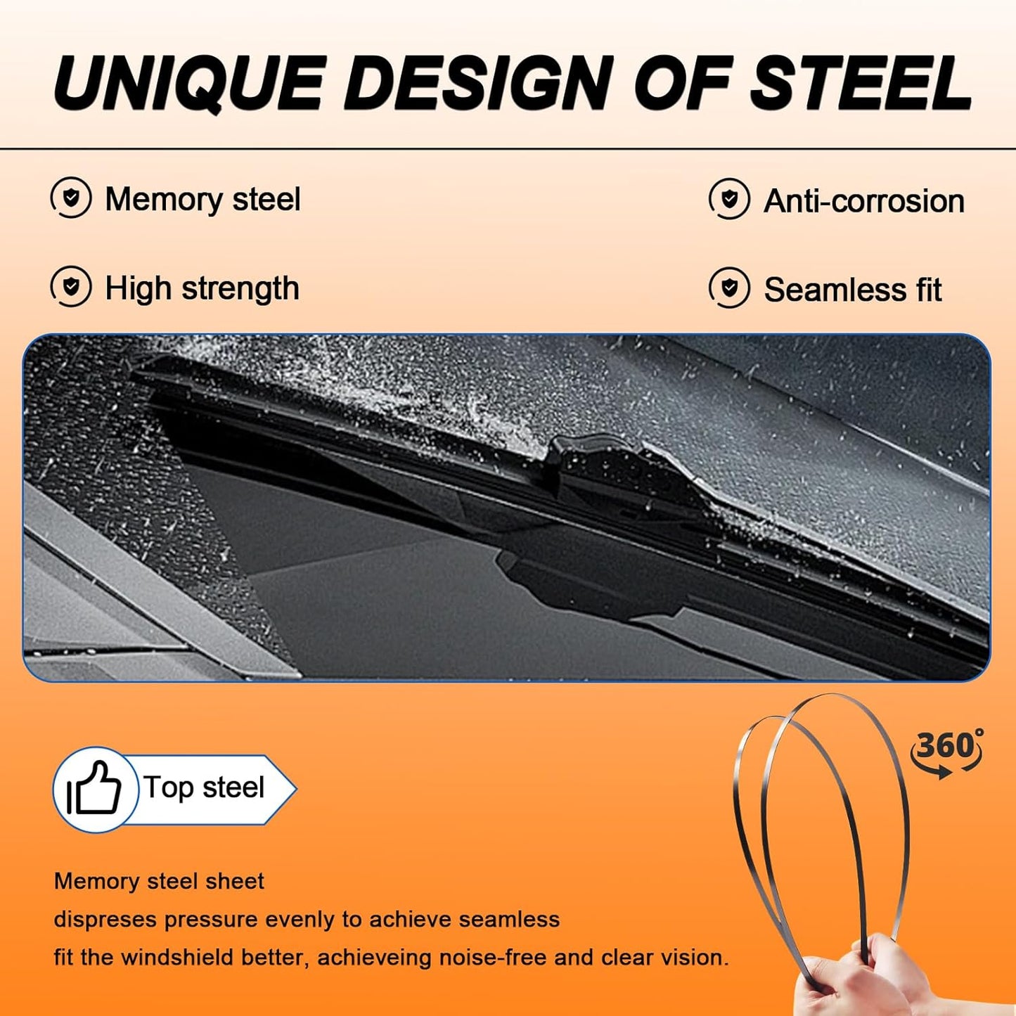 HULADAED® 26''+16''+14'' Windshield Wipers Replacement for Honda CR-V 2011-2007 Acura RDX 2007-2018 Nissan LEAF 2018-2022,Silicone Front Rear Wiper blades for MY Car-All Weather & Quiet(3 PACK)