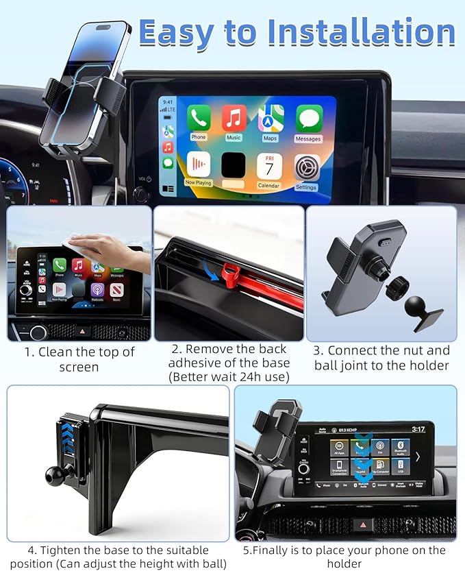 PZK Car Phone Mount for 2021-2024 Chevy Chevrolet Tahoe/Suburban/GMC Yukon/GMC Yuhon XL LT/Z71/RST/High Country Accessories 10.2-inch Screen Auto Lock Car Phone Holder Not Affect Vent