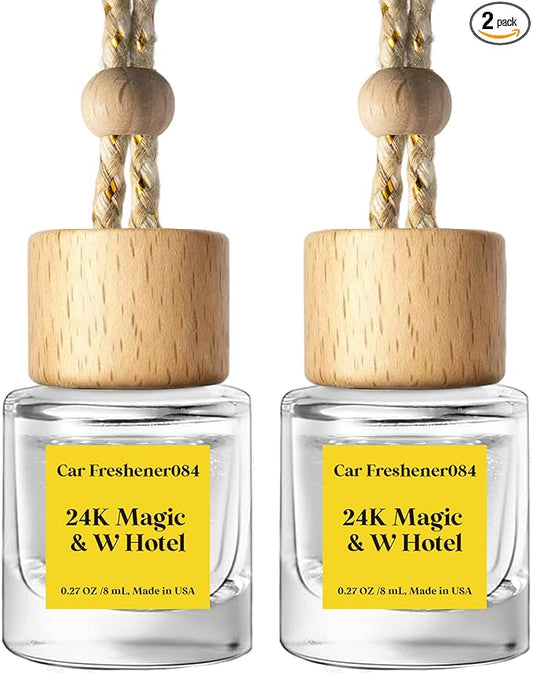 C Classy Hanging Car Air Freshener 2 Pack, 24.K Ma.gicl Essential Oil Diffuser, Long-Lasting Fragrance, Cute Glass Bottle Car Accessories for Women & Men, Made in USA
