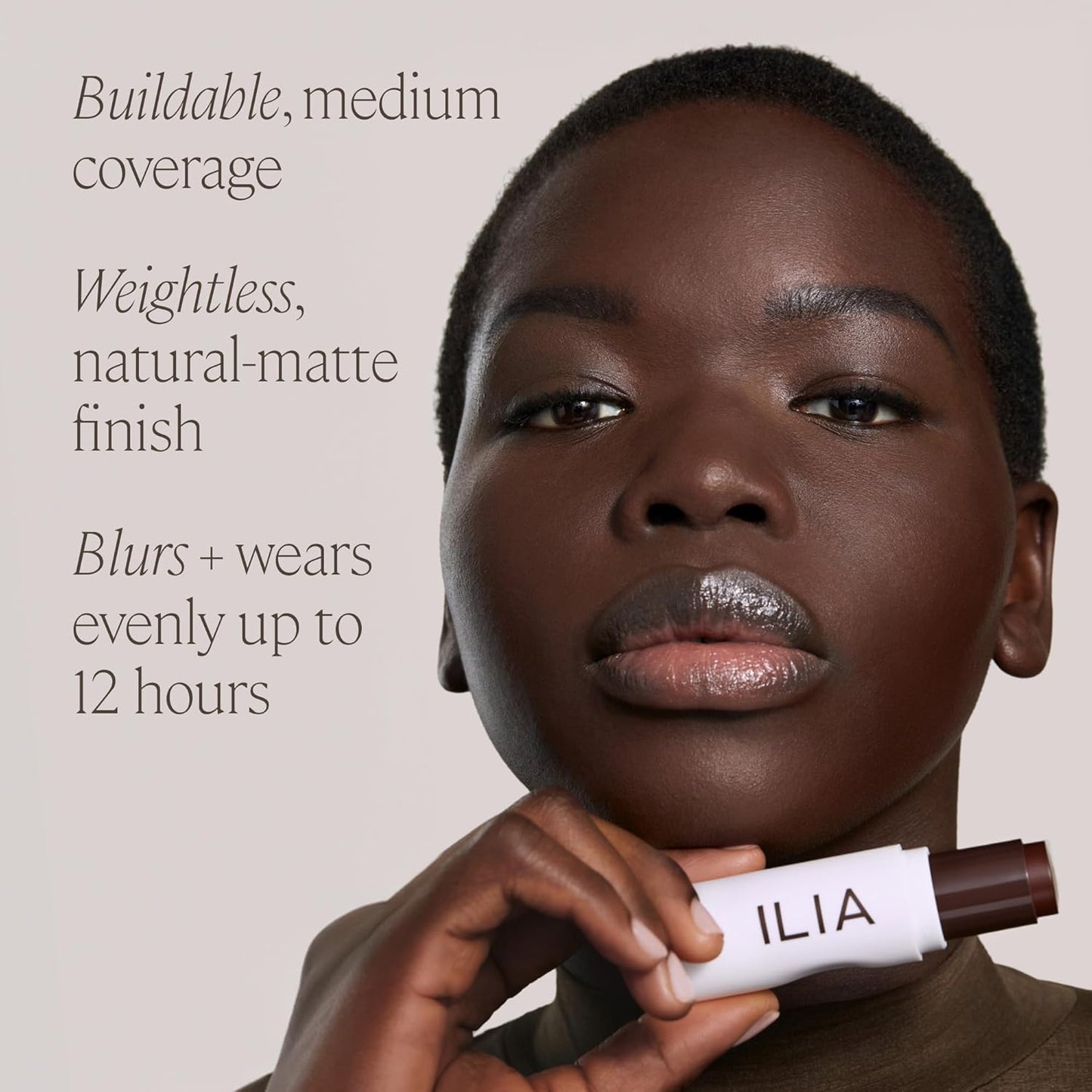 ILIA - Skin Rewind Complexion Stick - Foundation + Concealer + Skincare | Non-Toxic, Vegan, Cruelty-Free, Clean Makeup (13O - Hickory, 0.35 oz | 10 g)