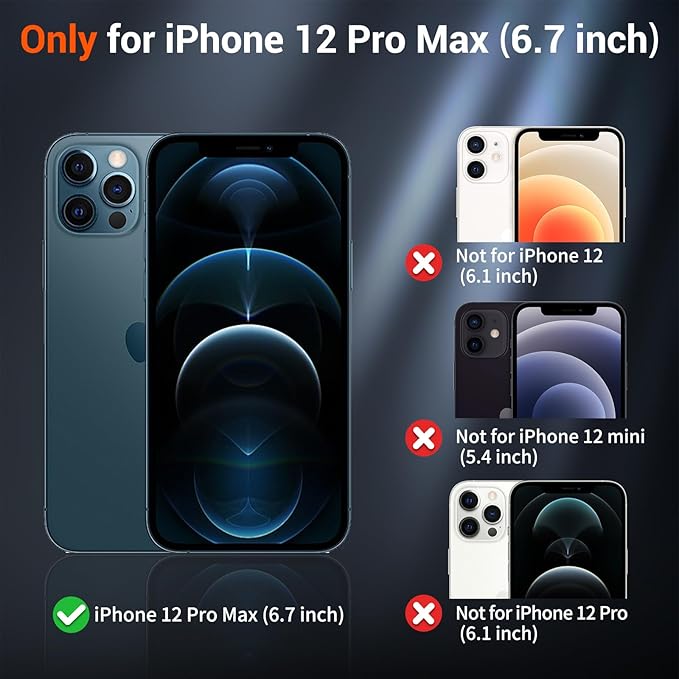 SUPFINE Magnetic for iPhone 12 Pro Max Case (Compatible with MagSafe) (Military Grade Drop Protection) Translucent Matte Shockproof Phone Cover,Deep Blue