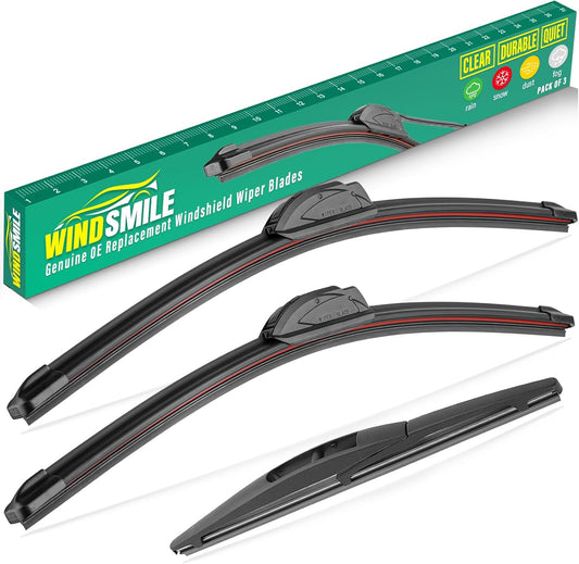 22" 19" 10" Windshield Wiper Blades Replacement for Mazda CX3 CX-3 2016 2017 2018 2019 2020 2021 Premium All Weather Front Rear Wipers Set - OEM Quality (Pack of 3)