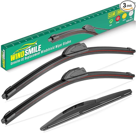 24" 19" 10" Windshield Wiper Blades Replacement for 2014-2024 Infiniti QX80 / 2011-2013 Infiniti QX56 Premium All Weather Front Rear Wipers Set - OEM Quality (Pack of 3)