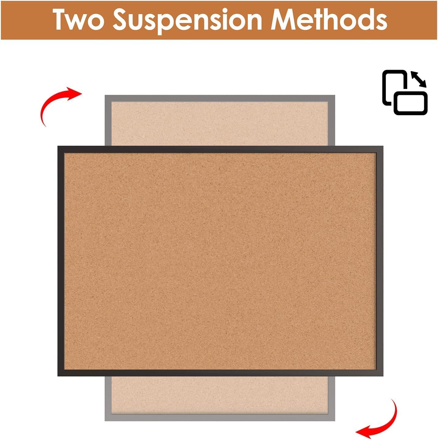 Board2by 2-Pack Cork Board Bulletin Board 18“ x 24”, Black Wood Framed Corkboard, Office Board for Wall Cork, Large Wall Mounted Notice Pin Board with 32 Push Pins for School, Home & Office