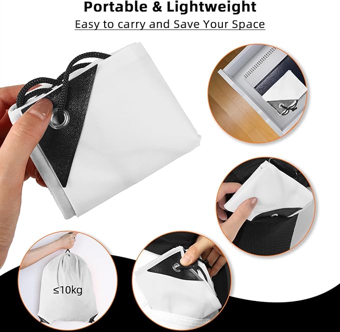 GoodtoU Drawstring Bags, Nylon Backpacks with Drawstring for Sport, Traveling, Team (White, 16Pcs)