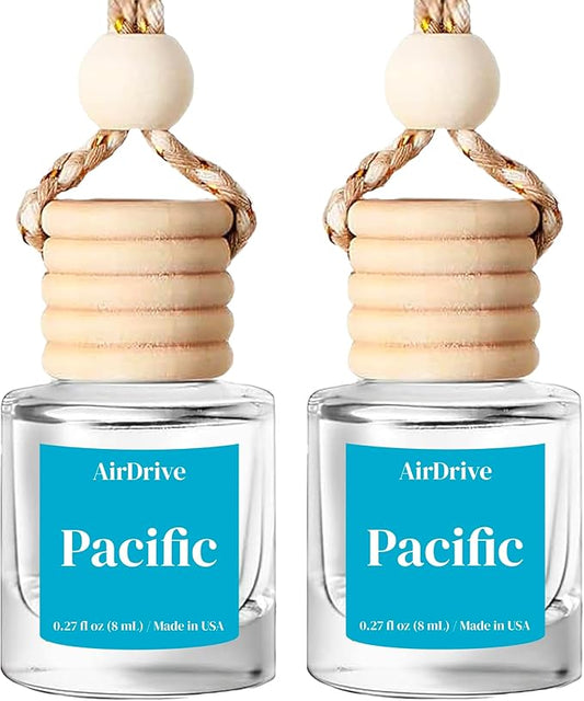 Car Air Freshener Cool Ice & Citrus Pacific 2 Pack Hanging Air Freshener Diffuser, Cute Car Accessories, Air Freshner for Women & Men Gift Non-Toxic Car Scent Long Lasting Oil Diffuser, Made in USA