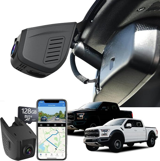 4K Ford F150 Dash Cam for 2013-2026 F250/F350/F450 Super Duty 2015-2026 XLT Lariat King Ranch Raptor,OEM Look,G-Senson,UHD 2160P Video,WiFi,App,128GB Card