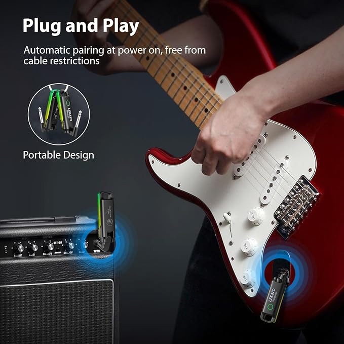 LEKATO Wireless Guitar System UHF Wireless Guitar Transmitter Receiver
