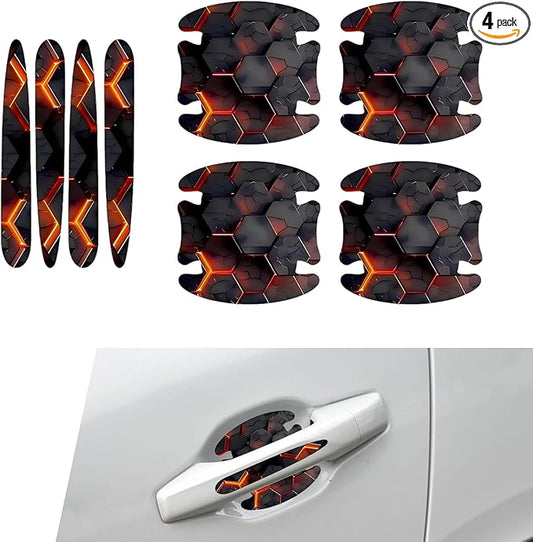 8 PCS Car Door Handle Scratch Protectors, Scratch-Proof Door Cup Protectors, Automotive Door Handle Paint Protective Film, Universal for Most Cars (Style 1)