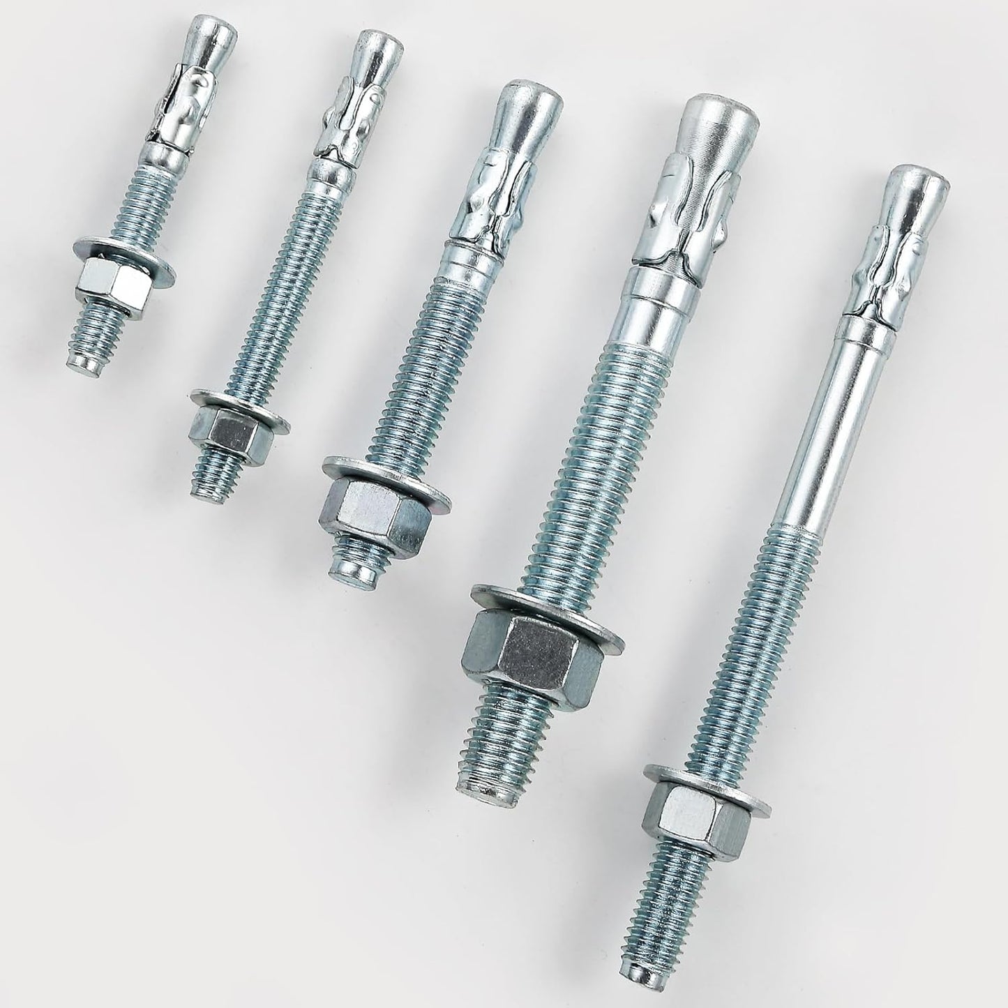5/16x5" 10Pcs Inch Standard Fasteners for Heavy-Duty Zinc Wedge Anchors for Cement and Concrete