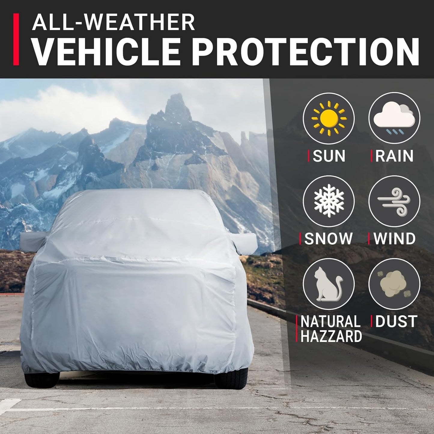 iCarCover Fits 2005-2023 Tacoma Double Cab, 6.1 ft Regular Bed Toyota Truck Cover Automobiles Form-Fit Padded Full Exterior Waterproof Automobiles Protection Covers