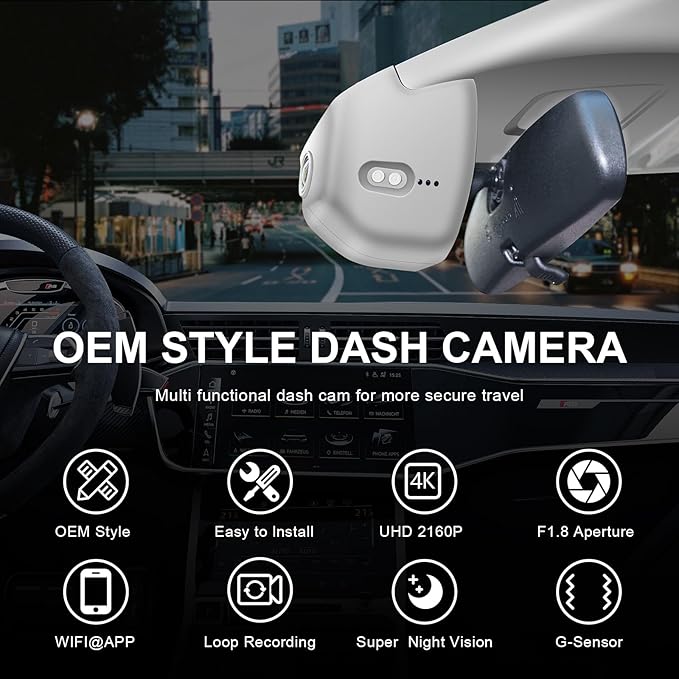 Mangoal 4K Dash Cam Custom fit for 11th Honda Civic 2022-2026(Gray), Si Type R Hatchback XL Sport SE EX_L Touring 1.5 2.0T, Integrated OEM Look, UHD 2160P Video, WiFi & App, GPS, 64GB Card
