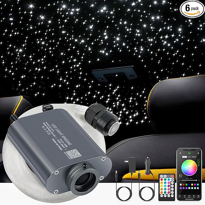 16W LED Starlight Headliner Kit, Star Lights for Car Roof&Home Decoration, Fiber Cable 650pcs*0.03in*13.1ft RGBW Star Light Headliner with Bluetooth APP/Remote Control/Music Mode