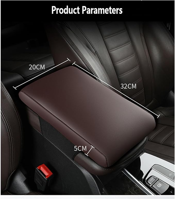 Car Armrest Cover Pad for Mazda CX-30 2020–2025 Premium Leather Center Console Armrest Cushion Pad Anti-Scratch Waterproof Auto Interior Accessories Dark Brown