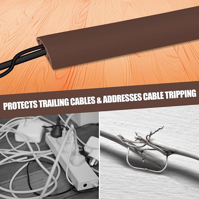 Floor Cord Cover Self Adhesive Cord Hider, 10FT Cable Management, Extension