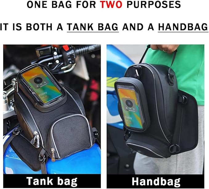 Motorcycle Tank Bag for Honda Rebel CMX300 CMX500 CMX 300 500, Strong Magnetic Waterproof Oxford Black Motorbike Quick Release Pannier Bag