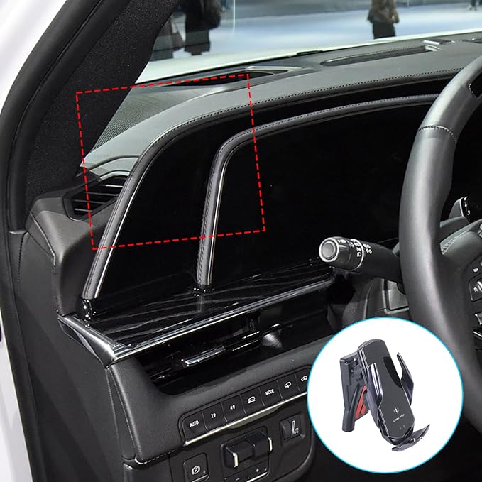 Phone Holder Compatible with Cadillac Escalade 2021-2025,360° Rotation Adjustable Center Console Navigation Screen Cell Phone Holder Fit for Most Smartphones (D)