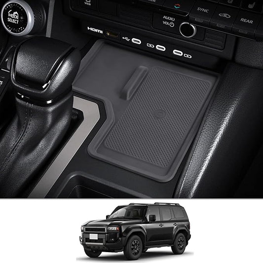 CDEFG 2024 2025 Land Cruiser Center Console Wireless Charging Protective Mat for 2024 2025 Toyota Land Cruiser Prado 250 J250 LC250 Accessories Silicone Non-Slip Pad (Only for Left-Hand Drive)