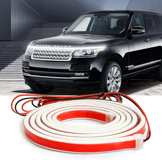 Car Under Hood LED Light Strip 70 Inch Waterproof Flexible Silicone Dynamic Scan Startup Effect Daytime Running Lights 12V Universal Fit for Cars Trucks SUVs Exterior Decoration Kit