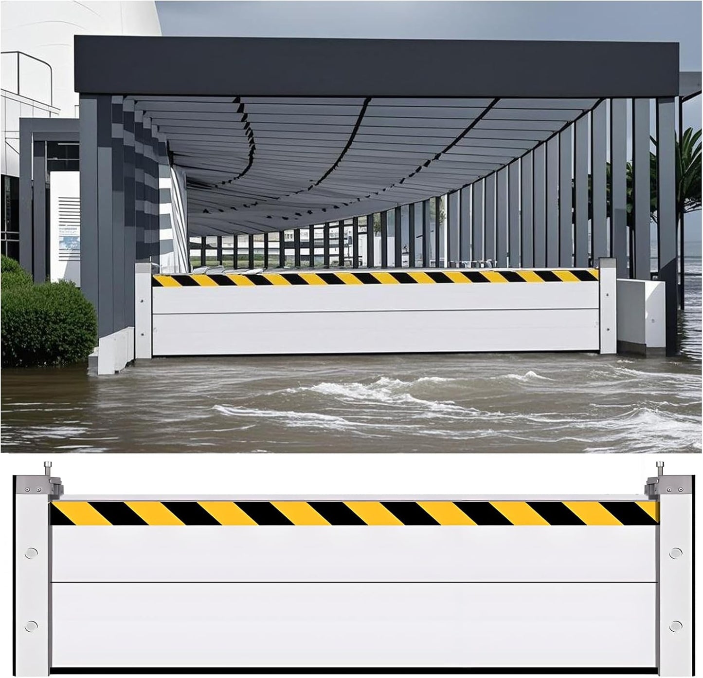 Flood Barriers for Home Exterior - Aluminum Alloy Outdoor Easy Flood Barrier Garage Doors Water Barriers for Flooding,H39.4 Inch/L15.5FT