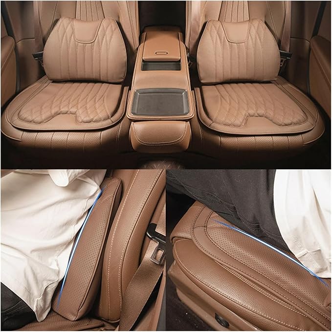 F Car Seat Cushion for BMW All Model I3 I4 I8 X1 X2 X3 X4 X5 X5M X6 X7 Z4 Car Lumbar Support Pillow Auto Seat Waist Back Cushion Y (Color : Beige C)